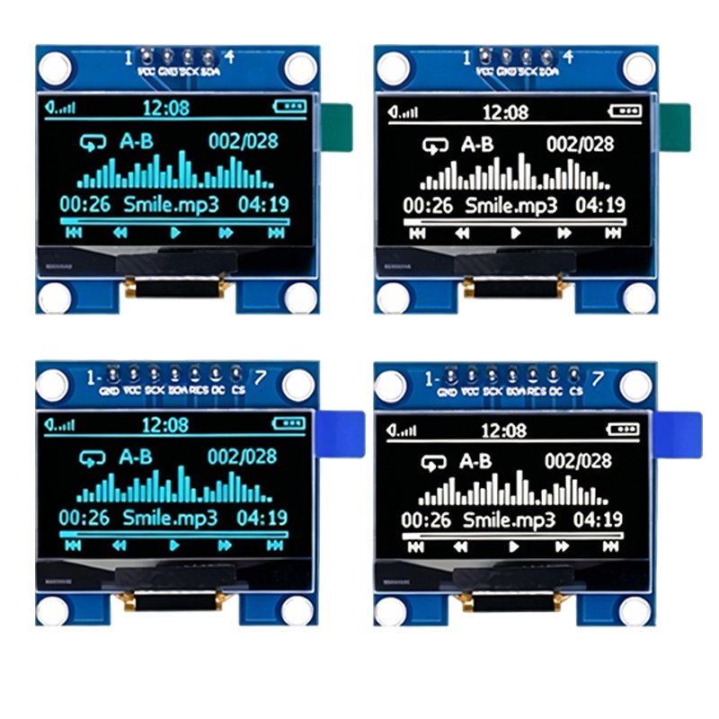 1.3 Inch SH1106 OLED Display Module 128*64 Resolution IIC/SPI Dual Interface White Screen - 图片 6