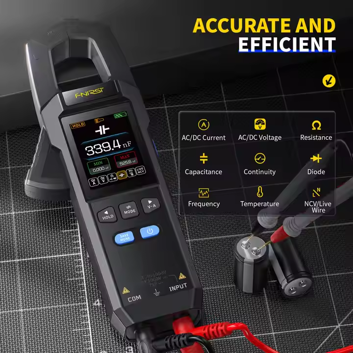 FNIRSI DMC-100 10000 Count DC1000V AC750V DC/AC 600A Latest Digital Multimeter Clamp - 图片 3