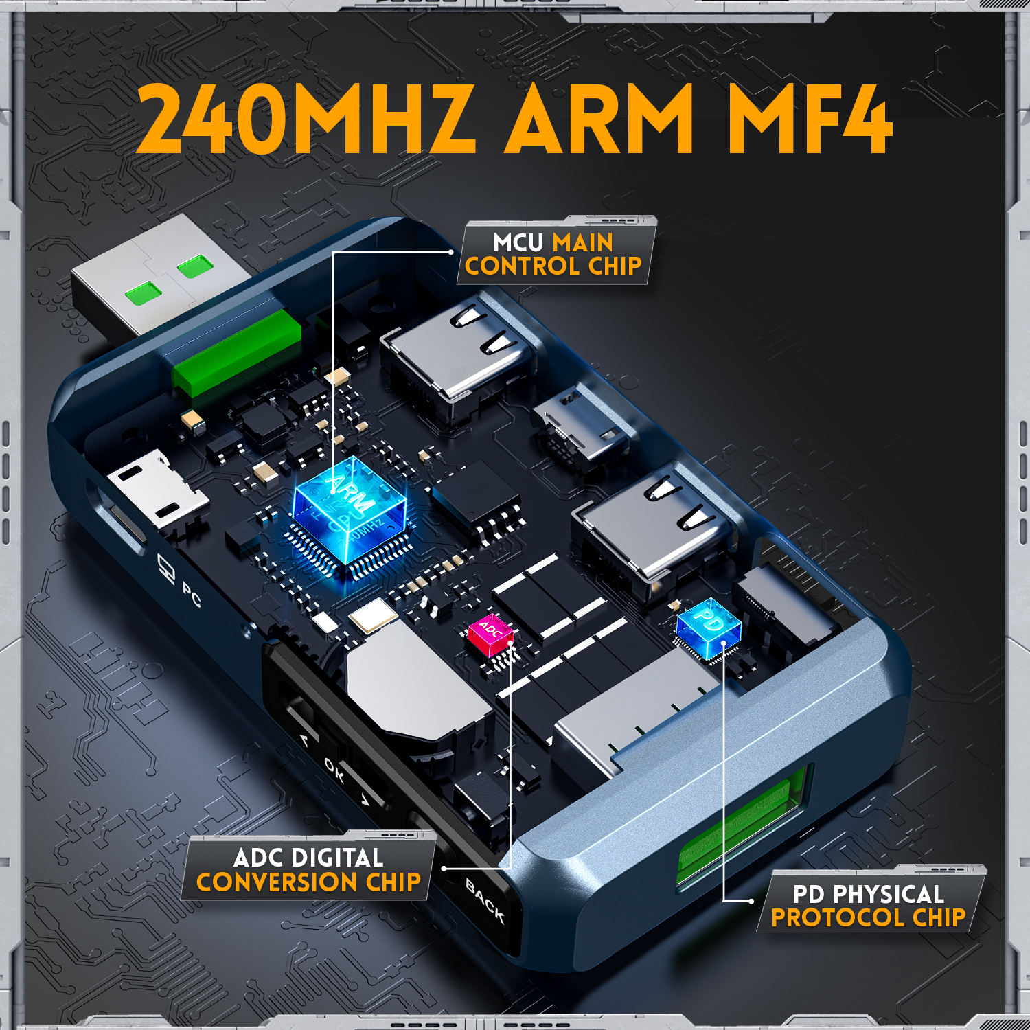 FNIRSI FNB48P BT USB Tester Voltmeter Ammeter TYPE-C Fast Charge Detection Trigger Capacity Ripple Measurement with CNC Metal Shell - Image 4