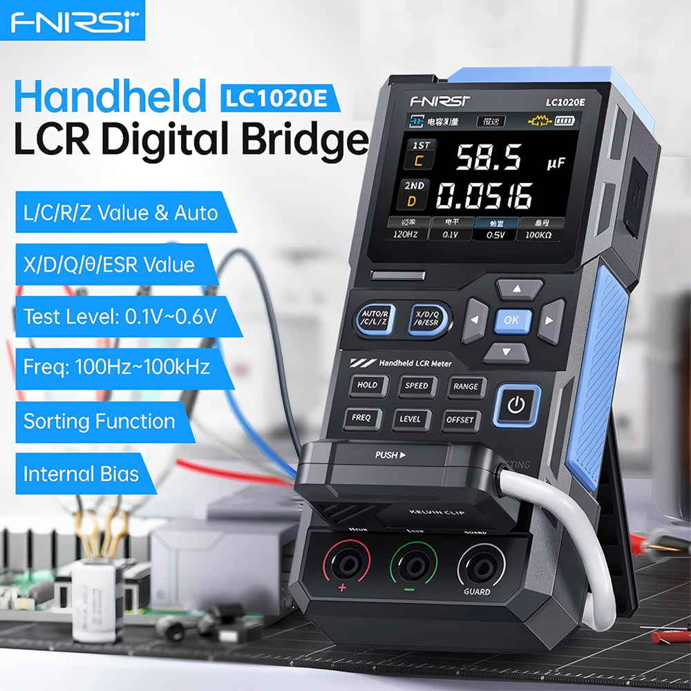 FNIRSI LC1020E High Precision Digital Bridge LCR ESR Tester Resistance Capacitance Inductance Electronic Component Measurement - 图片 5
