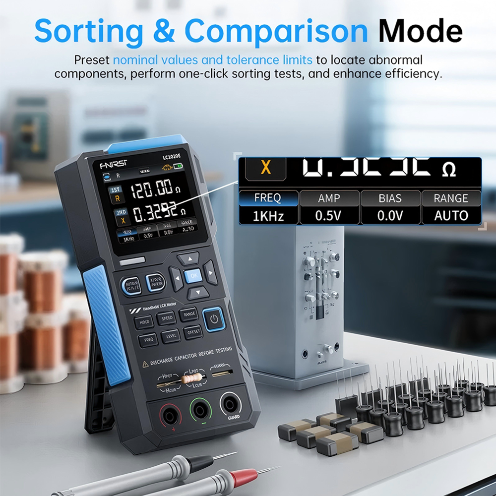 FNIRSI LC1020E High Precision Digital Bridge LCR ESR Tester Resistance Capacitance Inductance Electronic Component Measurement - 图片 3