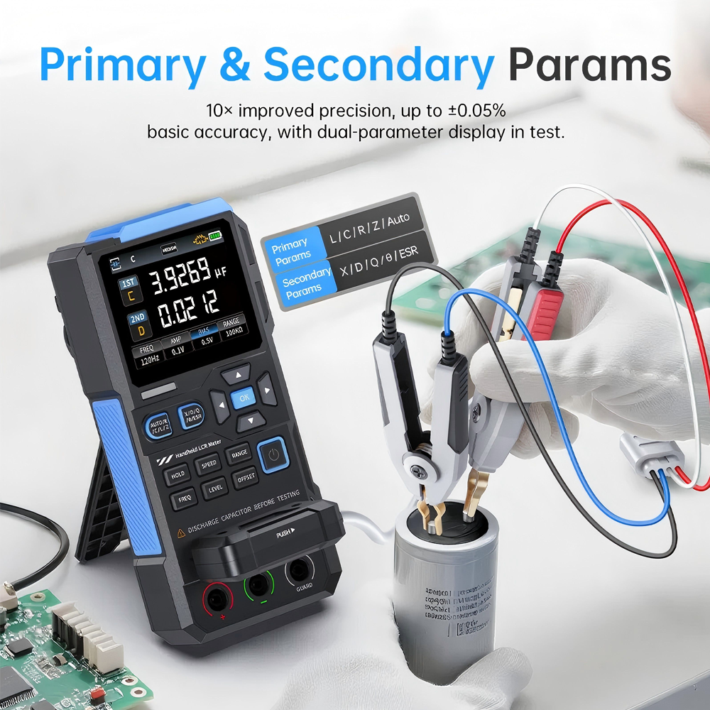 FNIRSI LC1020E High Precision Digital Bridge LCR ESR Tester Resistance Capacitance Inductance Electronic Component Measurement - 图片 4