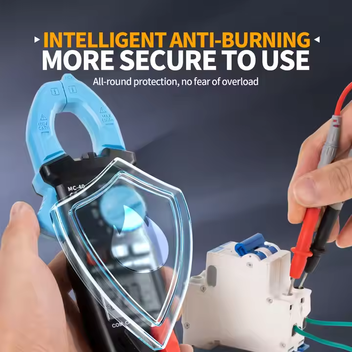 FNIRSI MC-40 Clamp Meter Digital Multimeter AC DC Voltage 600V AC 600A Diode NCV Ohm Test 6000 Counts True RMS Auto Range - 图片 4