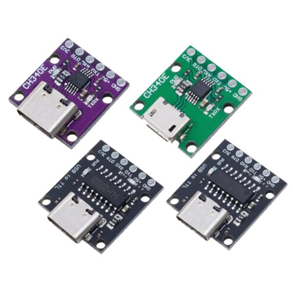 CH340E CH9340C USB To TTL Serial Module Type-C Micro USB Converter 5V Voltage Level Switchable Download Board For Arduino STM32 Program Debug