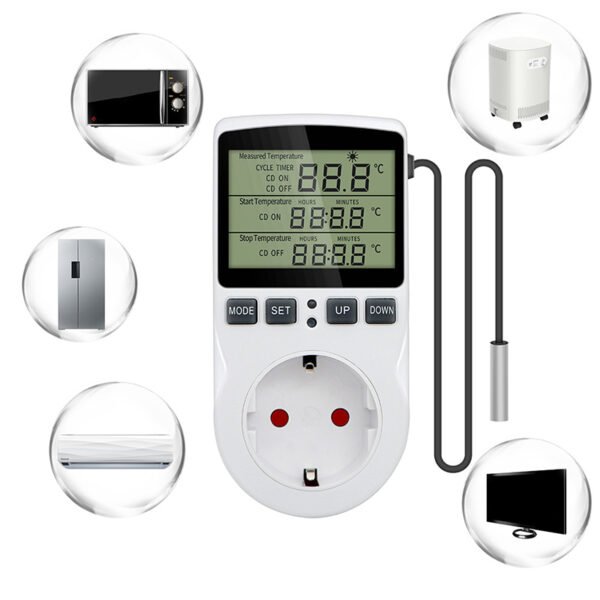Digital Thermostat Socket Intelligent Temperature Controller Timer Switch With NTC Sensor