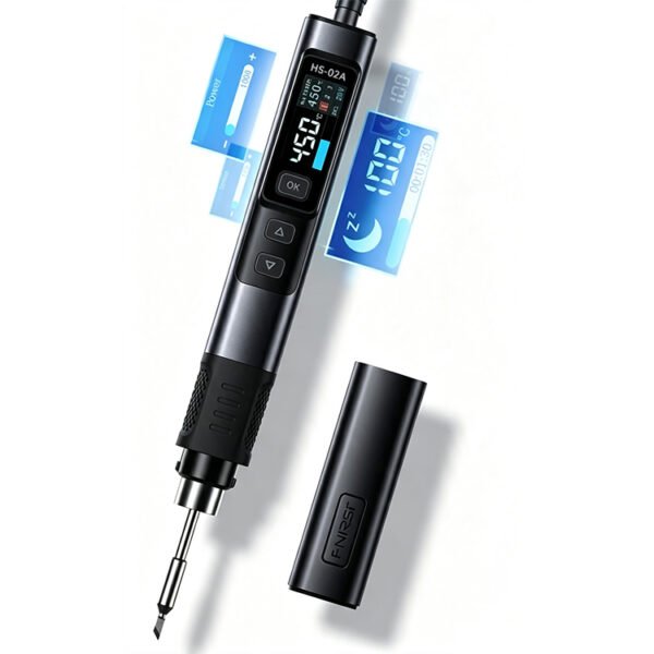 FNIRSI HS-02B DC 24V 100W Welding Station, 100-450°C Adjustable Temperature Electric Soldering Iron with PD Support