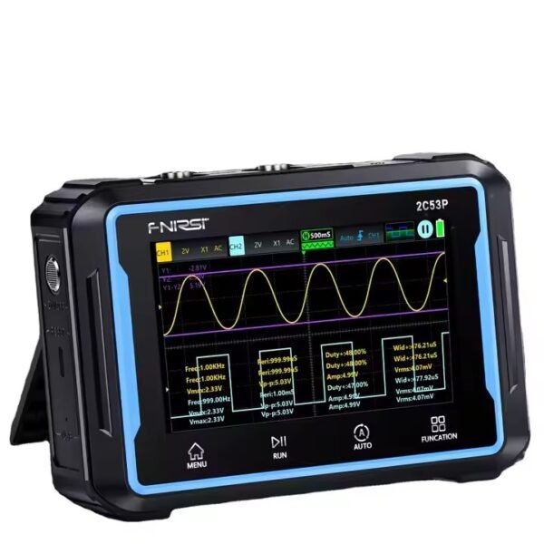 FNIRSI 2C53P 3-in-1 Dual-Channel Handheld Digital Oscilloscope, Multimeter & DDS Signal Generator