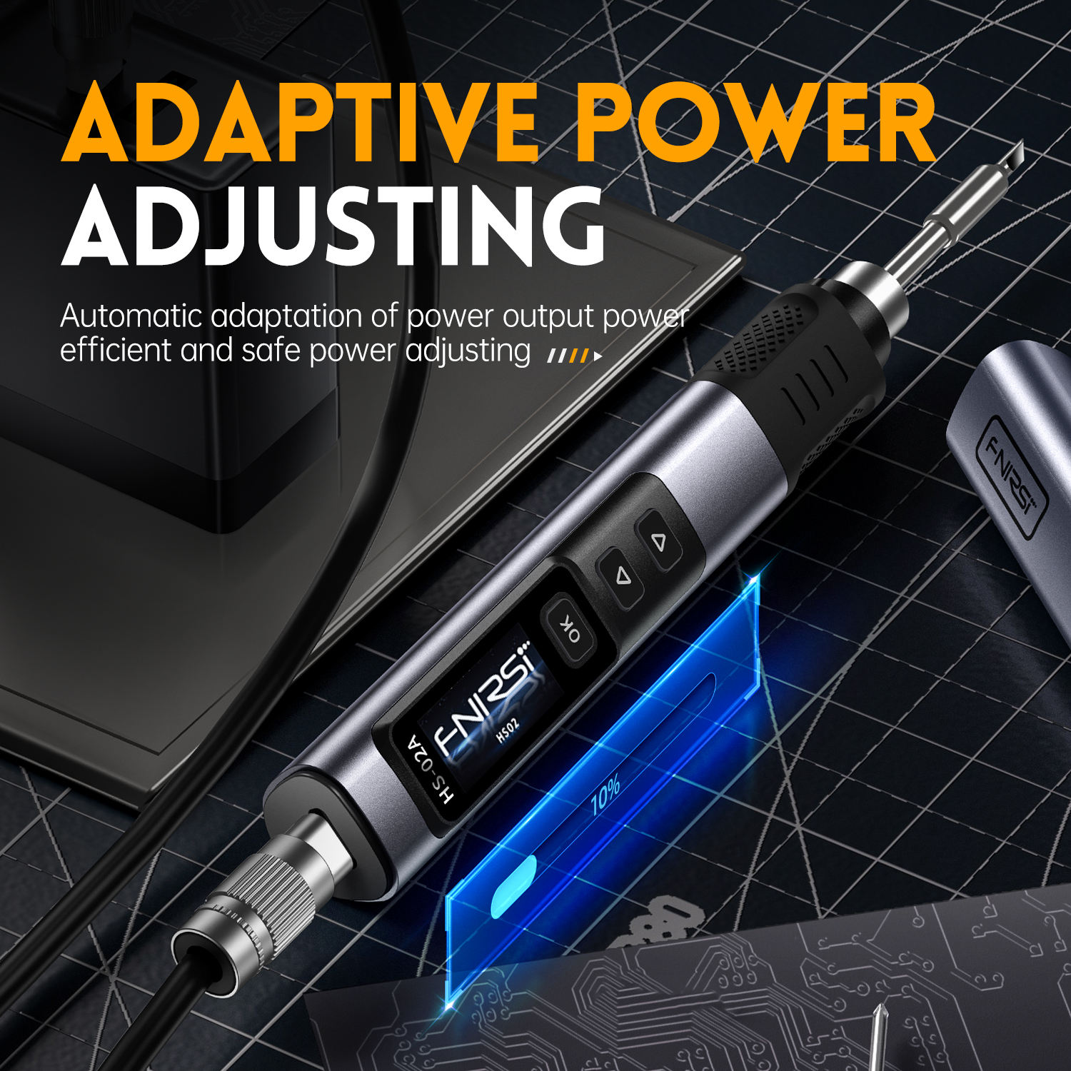 FNIRSI HS-02 DC 24V 100W Welding Station, 100-450°C Adjustable Temperature Electric Soldering Iron with PD Support - 图片 6