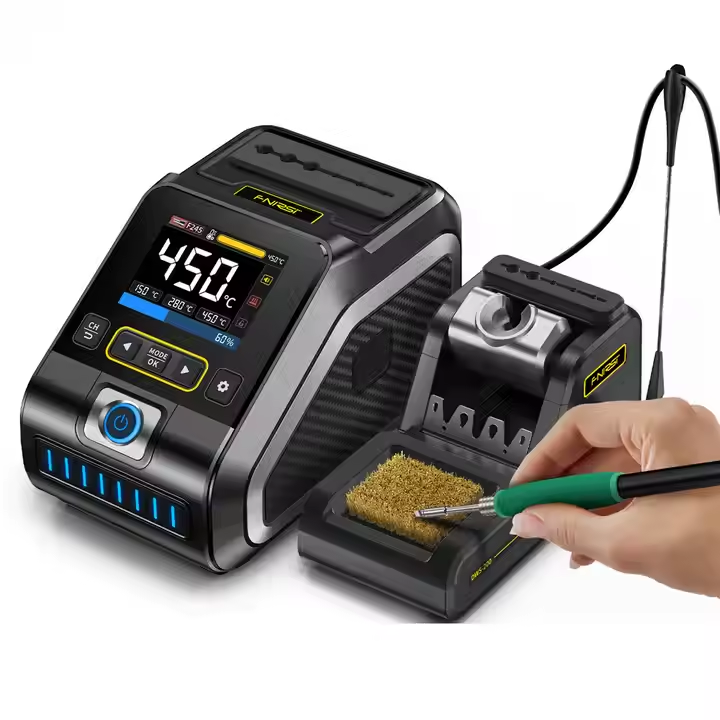 FNIRSI 100W Intelligent Soldering Station – Digital PID Control, 3s Fast Heating with OLED Display & Dual Power Mode (F210/F245)