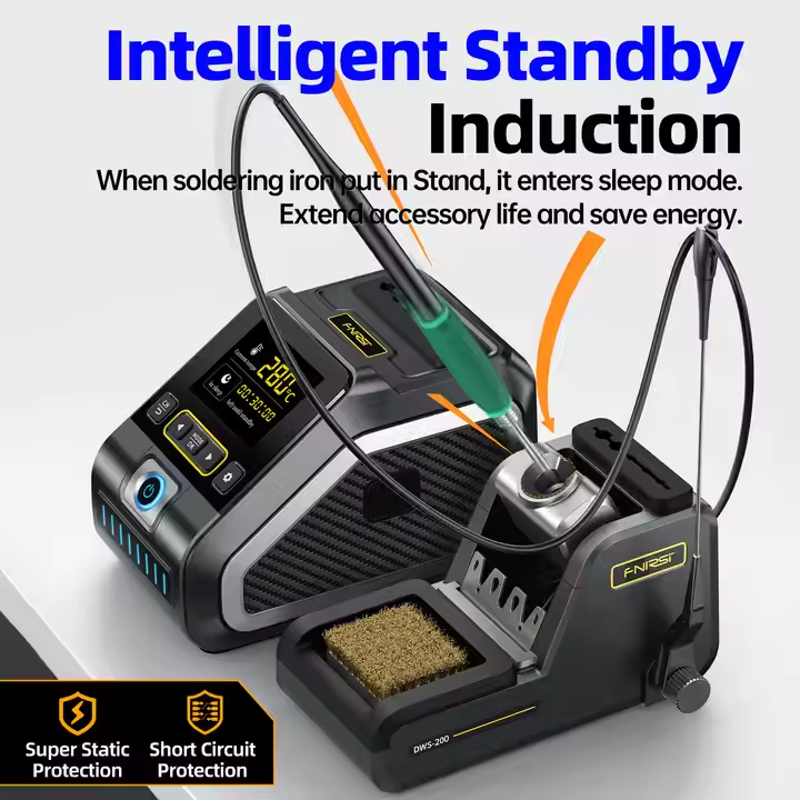 FNIRSI DWS-200 Digital Knife Tip Full Set 9 Tips 200W PID Temperature Control Smart Soldering Station - Image 4
