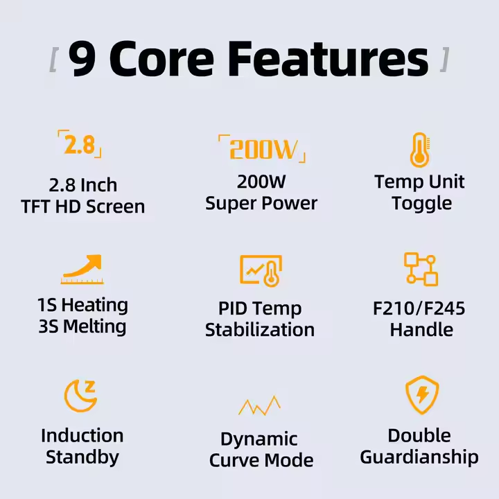 FNIRSI DWS-200 Digital Knife Tip Full Set 9 Tips 200W PID Temperature Control Smart Soldering Station - Image 5