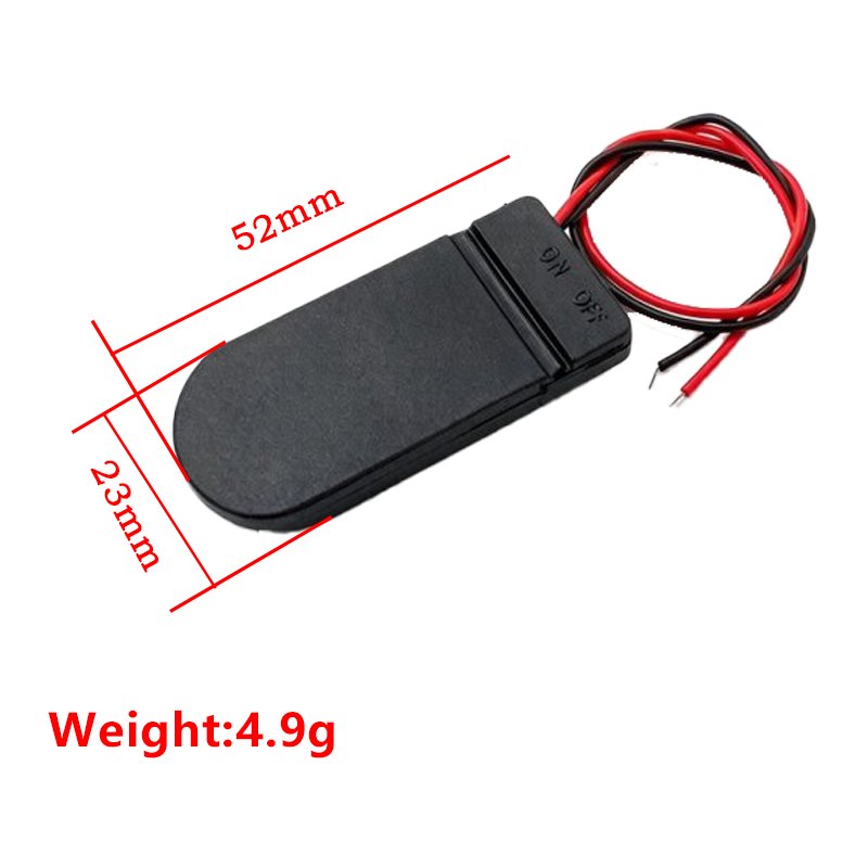 CR2032 LIR2032 Button Battery Holder With ON OFF Switch Lead Wire - 图片 2